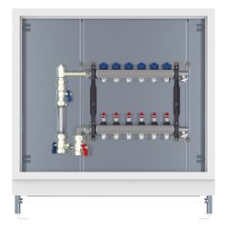 Roth Verteilerstation HK 8 UP, 8 Gruppen, Edelstahl, 750x150x790-880mm, WMZ-Set senkre... ROTH-1115011538 4037115078651 (Abb. 1)