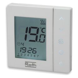 Roth Uhrenthermostat Basicline T, 230V, 85x16x85mm, Weiß, 1135007436... ROTH-1135007436 4037115083143 (Abb. 1)