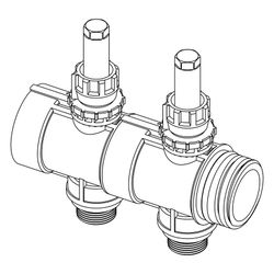 Roth Industrieverteiler Kunststoff, 2 Gruppen, mit Durchflussanzeige, G 1 1/2" x G 3/4... ROTH-1135010557 4037115091285 (Abb. 1)