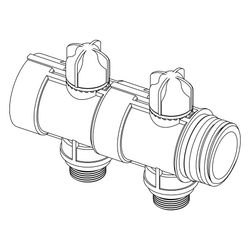 Roth Industrieverteiler Kunststoff, 2 Gruppen, mit Durchflussanzeige, G 1 1/2" x G 3/4... ROTH-1135010557 4037115091285 (Abb. 1)