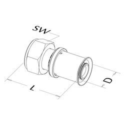 Roth Anschlussverschraubung Heating und Cooling gerade, 32mm x 1 1/4" IG, Messing... ROTH-1135007143 4037115035326 (Abb. 1)