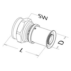 Roth Übergangsmuffe, 25mm x 3/4" IG, Messing, 1135001268... ROTH-1135001268 4037115000928 (Abb. 1)