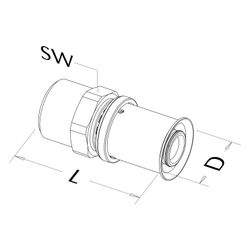 Roth Übergangsnippel gerade, 25mm x 1"AG, Messing, 1135001273... ROTH-1135001273 4037115001048 (Abb. 1)