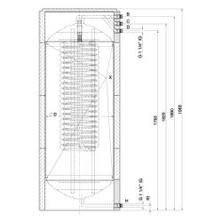 Roth Warmwasserspeicher Quadroline TQ-TW 325, 321L Volumen, Warmwasserwärmetauscher 5m... ROTH-1115009464 4037115035609 (Abb. 1)