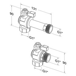 Roth Winkelanschlussgruppe 1"AG, PN 6, Messing, vernickelt, 1135010085... ROTH-1135010085 4037115071805 (Abb. 1)