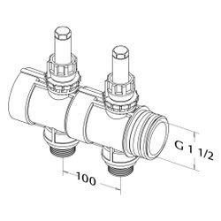 Roth Industrieverteiler Kunststoff, 2 Gruppen, mit Durchflussanzeige, G 1 1/2" x G 3/4... ROTH-1135010557 4037115091285 (Abb. 1)