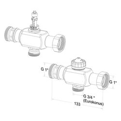Roth Erweiterungsset Standard 1 HK für Edelstahl-Heizkreisverteiler mit DFA, G 1", 1 S... ROTH-1135010071 4037115071690 (Abb. 1)