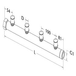 Roth Verteilerset 4fach, 435mm, Messing, 1115008155... ROTH-1115008155 4037115023651 (Abb. 1)