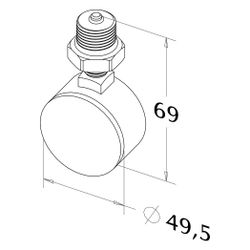 Roth Manometer für Industrieverteiler, 0-10 bar, 50mm, 1/2", Messing, 1135006353... ROTH-1135006353 4037115032028 (Abb. 1)