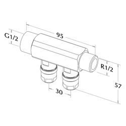 Roth Unterverteiler CC Compact UV-02, 2-fach, 11mm, Messing, 1135006680... ROTH-1135006680 4037115033049 (Abb. 1)