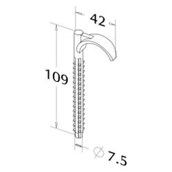 Roth Dübelhaken E einlappig, 109x42x7,5mm, Kunststoff, schwarz, 1135000355... ROTH-1135000355 4037115002625 (Abb. 1)