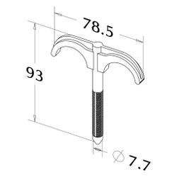 Roth Dübelhaken D einlappig, 2 Rohre, Kunststoff, schwarz, 1135000357... ROTH-1135000357 4037115002632 (Abb. 1)