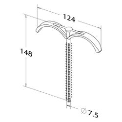 Roth Dübelhaken DD einlappig, 148x124x7,5mm, 2 Rohre, Kunststoff, schwarz... ROTH-1135001311 4037115002656 (Abb. 1)