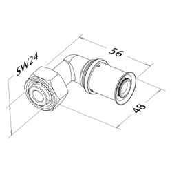 Roth Übergangswinkel Geberit MeplaFix, 17mm x 1/2", Messing, 1135007224... ROTH-1135007224 4037115035562 (Abb. 1)
