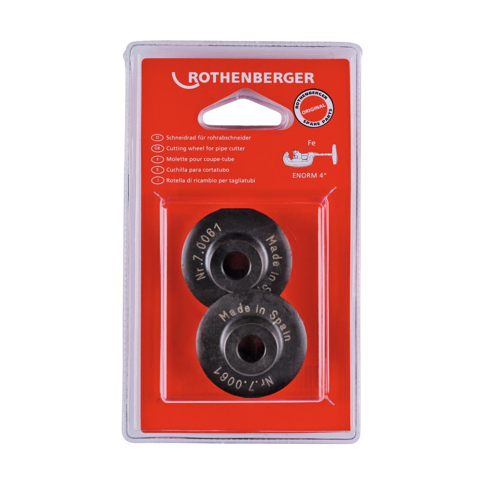 Rothenberger Enorm Schneidrad 4 Zoll 2 Stück Rohrschneider Ersatzteil... ROTHENBERGER-070061D 4004625007082 (Abb. 1)