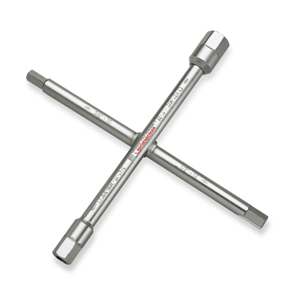 Rothenberger Sanitär Kreuzschlüssel 10fach Funktion 3 Achtel bis 1 Zoll 220x220 Mi... ROTHENBERGER-351043 4004625510438 (Abb. 1)