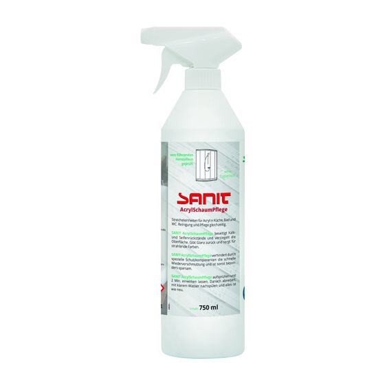 Sanit Acryl-Schaum-Pflege Reiniger für Acryl in Küche, Bad und WC, 750ml Flasche