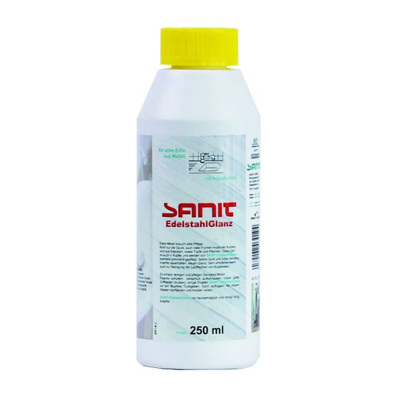 Sanit Edelstahl-Glanz Reinigungsmittel speziell für Edelmetalle, 250ml Flasche