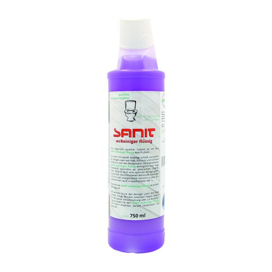 Sanit WC-Reiniger flüssig für angenehme Frische, Sauberkeit und Hygiene im WC, 750ml Flasche