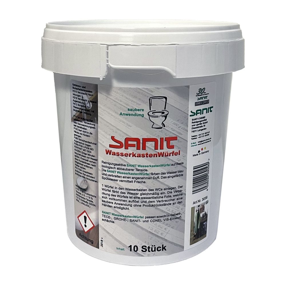 Sanit Wasserkastenwürfel reinigungsaktiv auf Basis biologisch abbaubarer Tenside für Einwur... SANIT-3056 4039292030569 (Abb. 1)