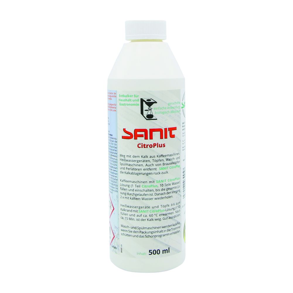 Sanit Chemie Sanit Citro-Plus Entkalker auf Zitronensäurebasis für Haushaltsgeräte, 500 ml Flasche 3005