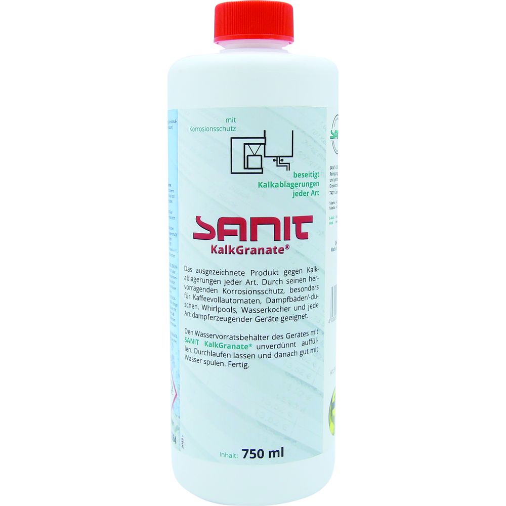 Sanit KalkGranate Entkalker gegen Kalkablagerungen mit Korrosionsschutz, 750 ml Flasche... SANIT-3008 4039292030088 (Abb. 1)