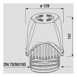 SANIT Rohrbelüfter und Rohrentlüfter ventilair duplex DN 70-100... SANITSANITAER-11.028.00..0099 4005681069106 (Abb. 1)