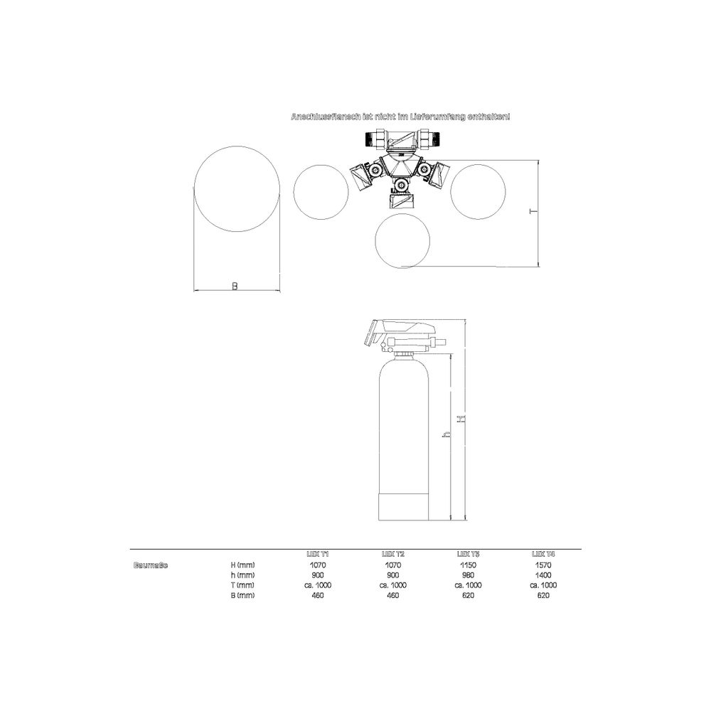 SYR Sasserath Lex 1500 Connect Dreifachenthärtungsanlage LEX T2, 5,6m3/h, 120m3 ... SASSERATH-1500.00.025 4017905182102 (Abb. 4)