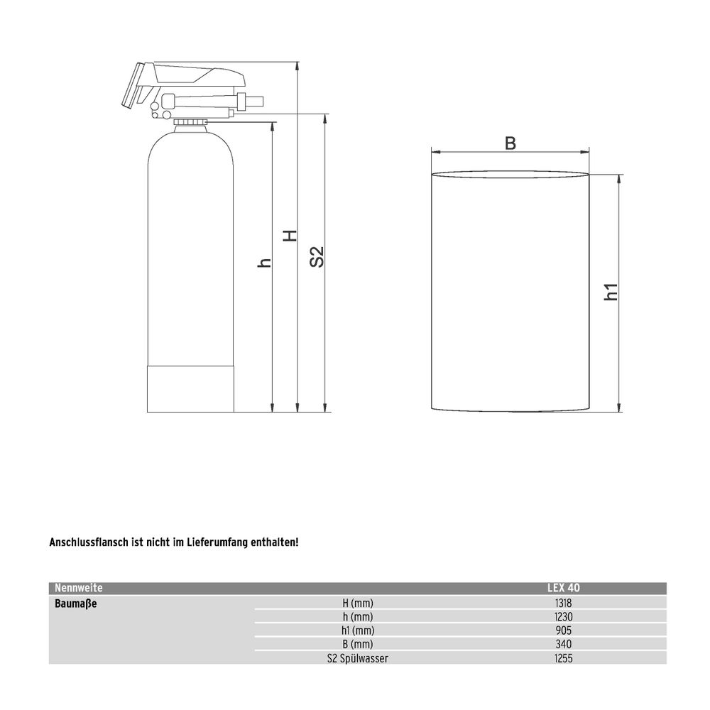 SYR Sasserath Lex 1500 Connect Einzelenthärtungsanlage LEX 40, 3,0m3/h, 80m3 Gra... SASSERATH-1500.00.040 4017905211673 (Abb. 4)