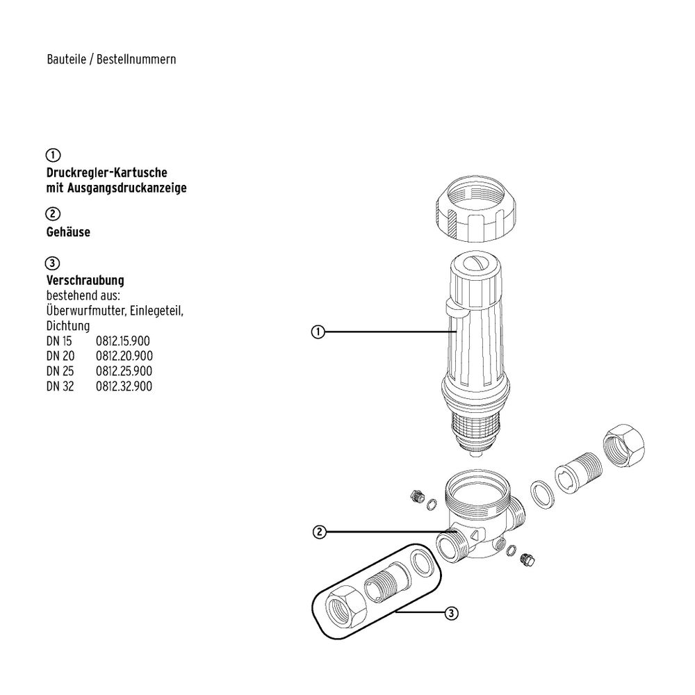SYR Sasserath Druckregler 6203 Typ 2, Anschlussverschraubungen DN 25... SASSERATH-6203.25.011 4017905062671 (Abb. 5)