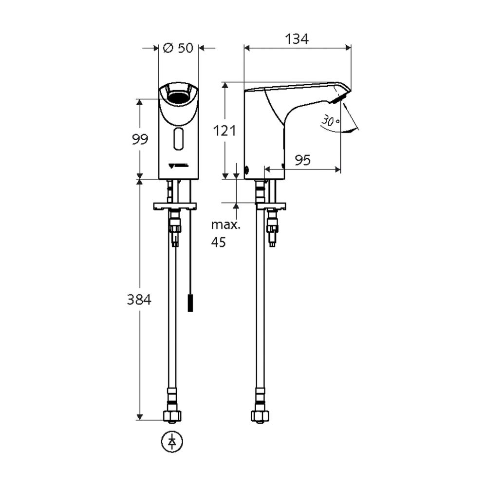 Schell Xeris E HD-K Elektronische Waschtischarmatur small, Kaltwasser, ohne Stromvers... SCHELL-002180699 4021163163070 (Abb. 2)