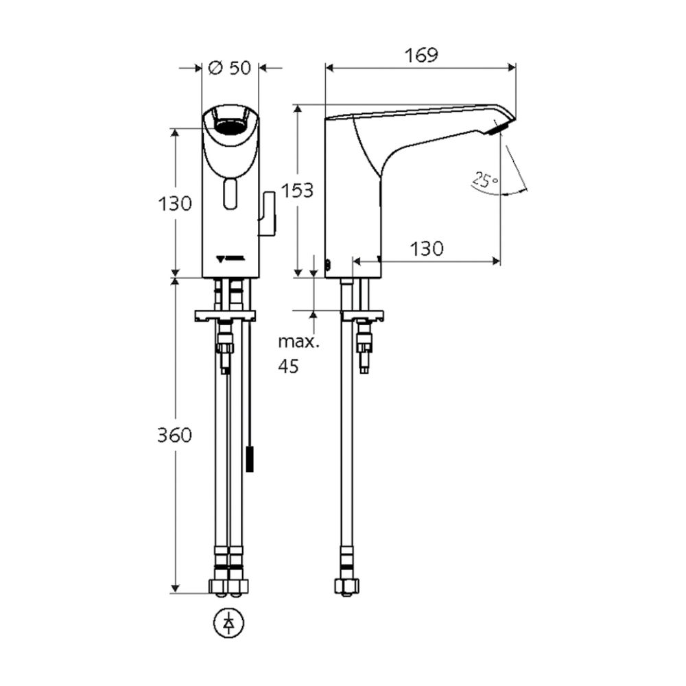 Schell Xeris E HD-M Elektronische Waschtischarmatur mid, Mischwasser, ohne Stromverso... SCHELL-002220699 4021163163100 (Abb. 2)