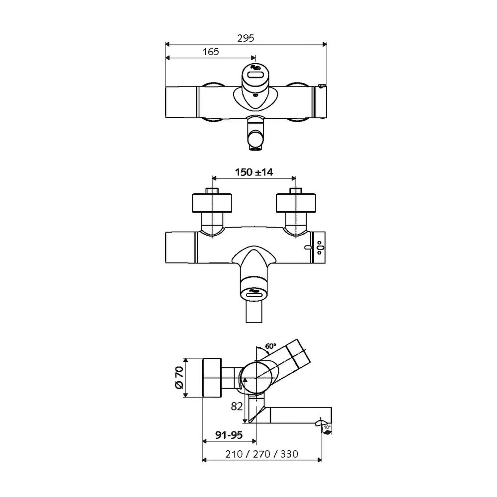 Schell Vitus VW-E-T Waschtischarmatur Aufputz mit Thermostat Infrarot SWS, TD, 270mm ... SCHELL-002400699 4021163163773 (Abb. 2)