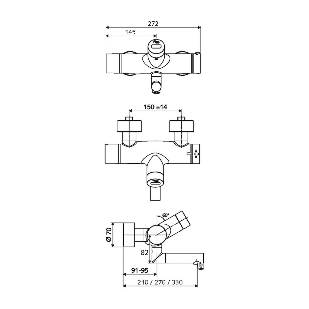 Schell Vitus VW-E-T Aufputz Waschtischarmatur, Mischwasser, Infrarot Thermostat, man.... SCHELL-016550699 4021163163636 (Abb. 2)