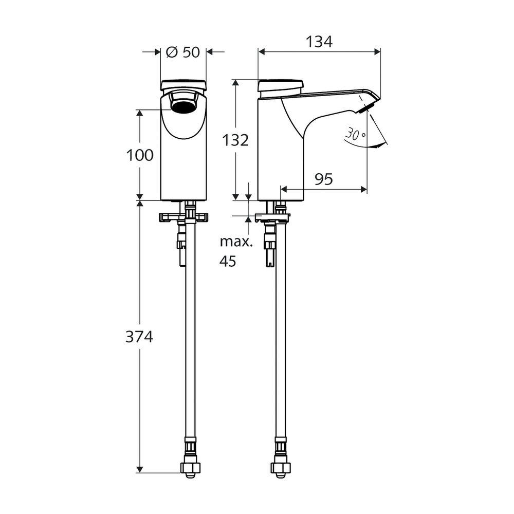 Schell Xeris SC HD-K Waschtischarmatur small, Selbstschluss, Kaltwasser, Chrom... SCHELL-021580699 4021163162271 (Abb. 2)