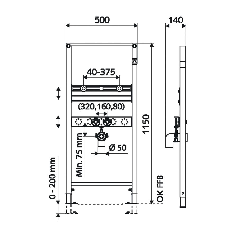 Schell Montus Waschtisch Modul für Waschtische mit Einlocharmaturen... SCHELL-030740099 4021163161953 (Abb. 2)