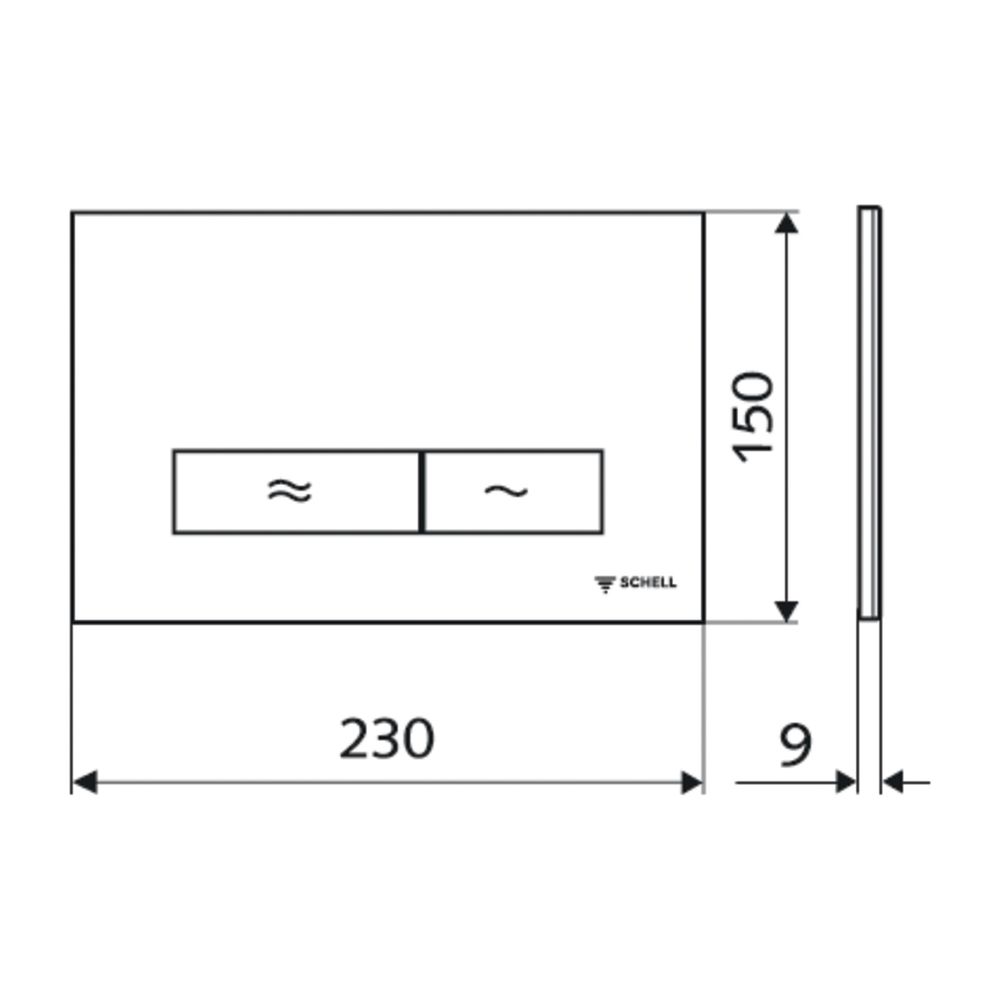 Schell Konkav WC Betätigungsplatte Zweimengenspülung, Mattchrom... SCHELL-031226499 4021163164343 (Abb. 2)