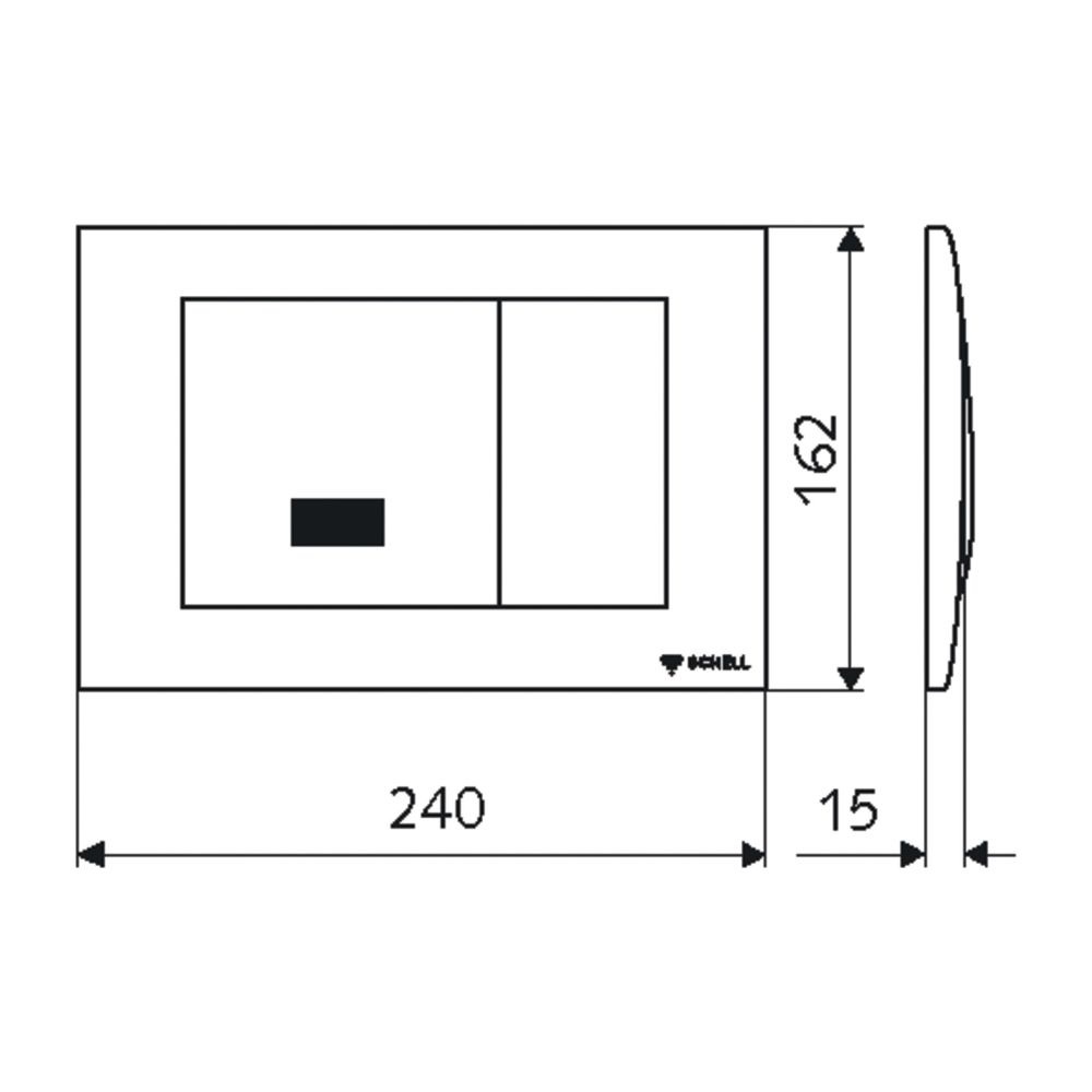 Schell Montus Field E WC Betätigungsplatte Infrarot Zweimengenspülung, man. Auslösung... SCHELL-031230699 4021163164367 (Abb. 2)