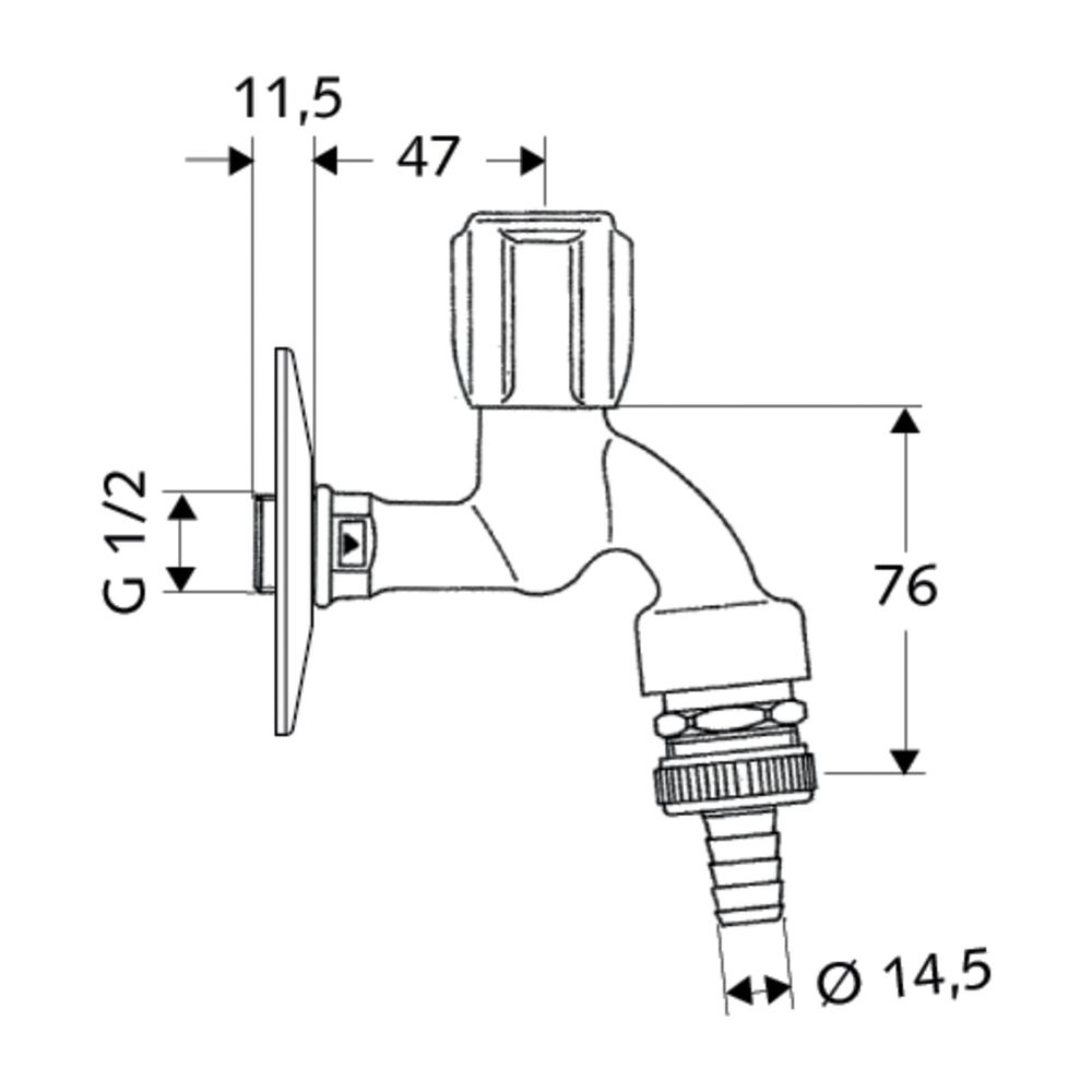 Schell Comfort Auslaufventil RV, RB, DN 15 G 1/2" AG, Chrom... SCHELL-033510699 4021163130911 (Abb. 2)