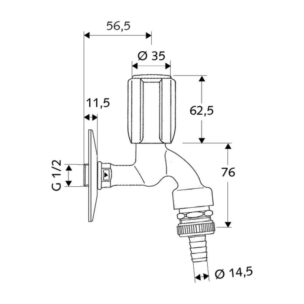 Schell Secur RV Auslaufventil, RB, abschließbar, DN 15 G 1/2" AG, Chrom... SCHELL-033520699 4021163133165 (Abb. 2)