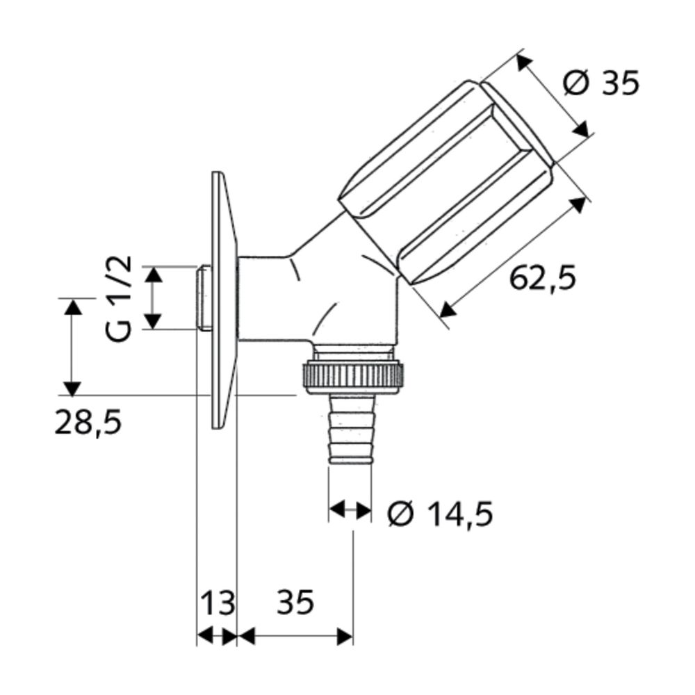 Schell Secur RV Geräteschrägsitzventil, abschließbar, DN 15 G 1/2", Chrom... SCHELL-033870699 4021163133172 (Abb. 2)