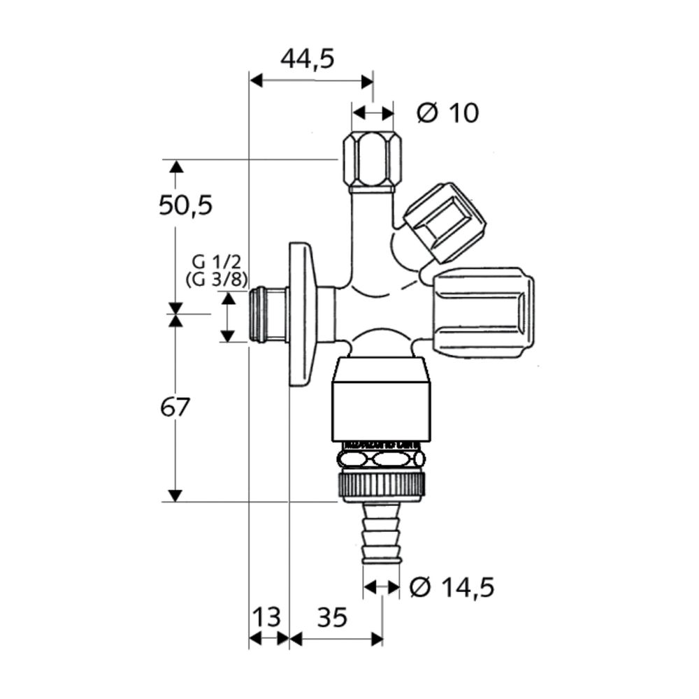 Schell Comfort RV Kombi-Eckventil, RB, ASAG easy, DN 15 G 1/2", Chrom... SCHELL-035490699 4021163129885 (Abb. 2)