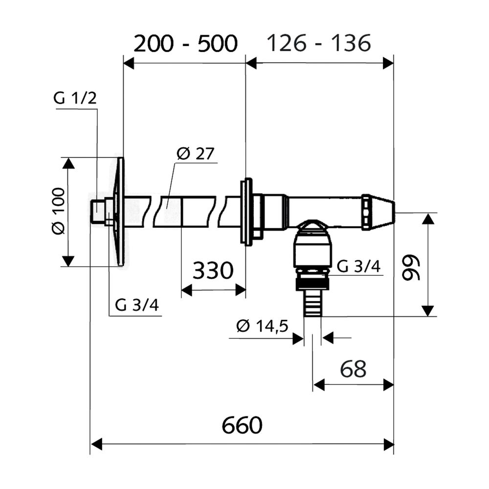 Schell Polar II Außenwandarmatur Set, RV frostsicher, Installationsbausatz DN 15 G 1/... SCHELL-039970399 4021163152081 (Abb. 2)