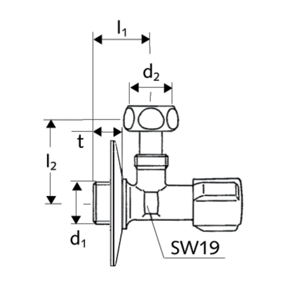 Schell Comfort Eckventil, regulierbar kurze Bauform, DN 10 G 3/8" Verschraubung, Chro... SCHELL-050330699 4021163106213 (Abb. 2)