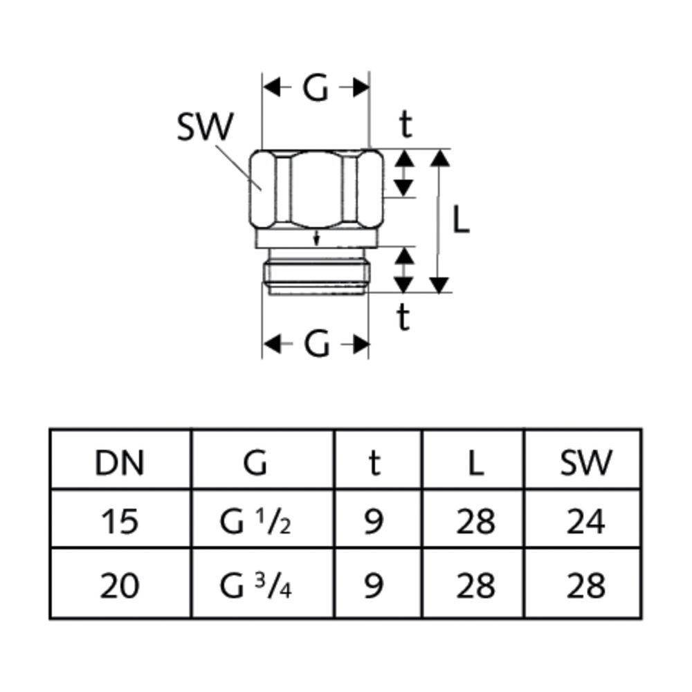 Schell Rückflussverhinderer für Wannen und Brausebatt. DN 15 1/2", Chrom... SCHELL-285030699 4021163123630 (Abb. 2)