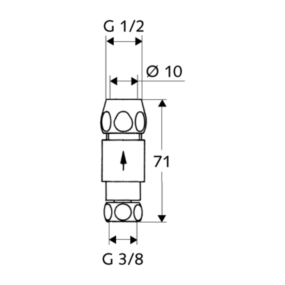 Schell Einfach-Rückflussverhinderer für Eckventile DN 10 3/8", Chrom... SCHELL-285050699 4021163123821 (Abb. 2)