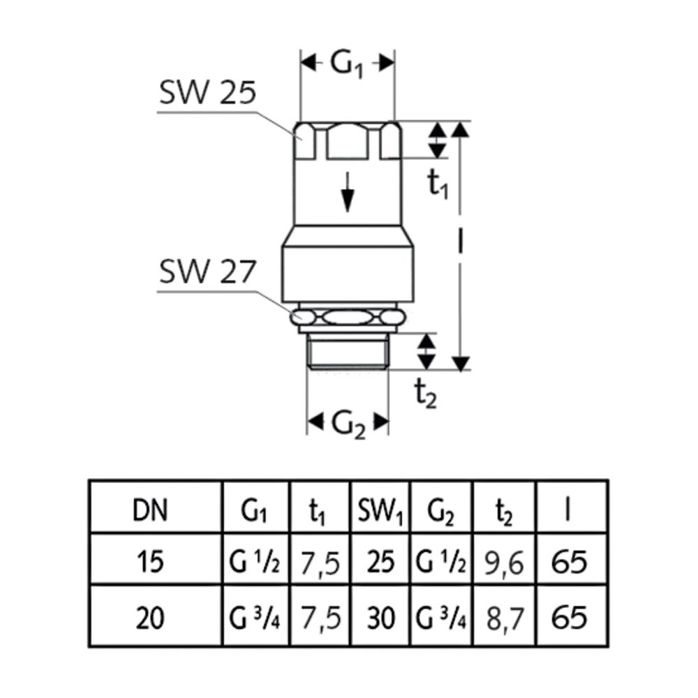 Schell Armaturen-Einzelsicherung RV, RB, 1/2", Chrom... SCHELL-286170699 4021163123609 (Abb. 2)