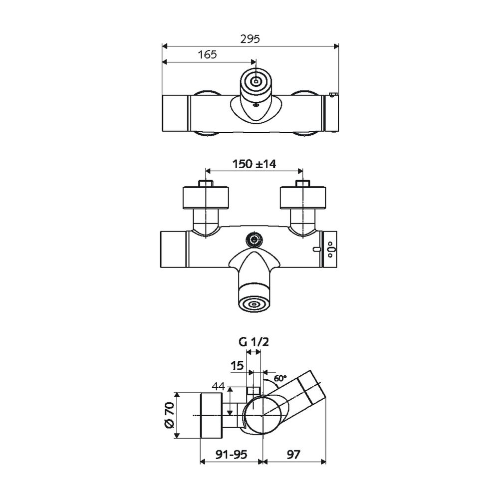 Schell Vitus VD-C-T/o Elektronische Aufputz Duscharmatur Mischwasser Anschluss oben, ... SCHELL-002150699 4021163162646 (Abb. 2)