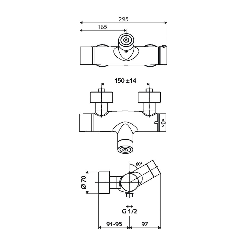 Schell Vitus VD-C-T/u Elektronische Aufputz Duscharmatur Mischwasser Anschluss unten,... SCHELL-002160699 4021163162653 (Abb. 2)