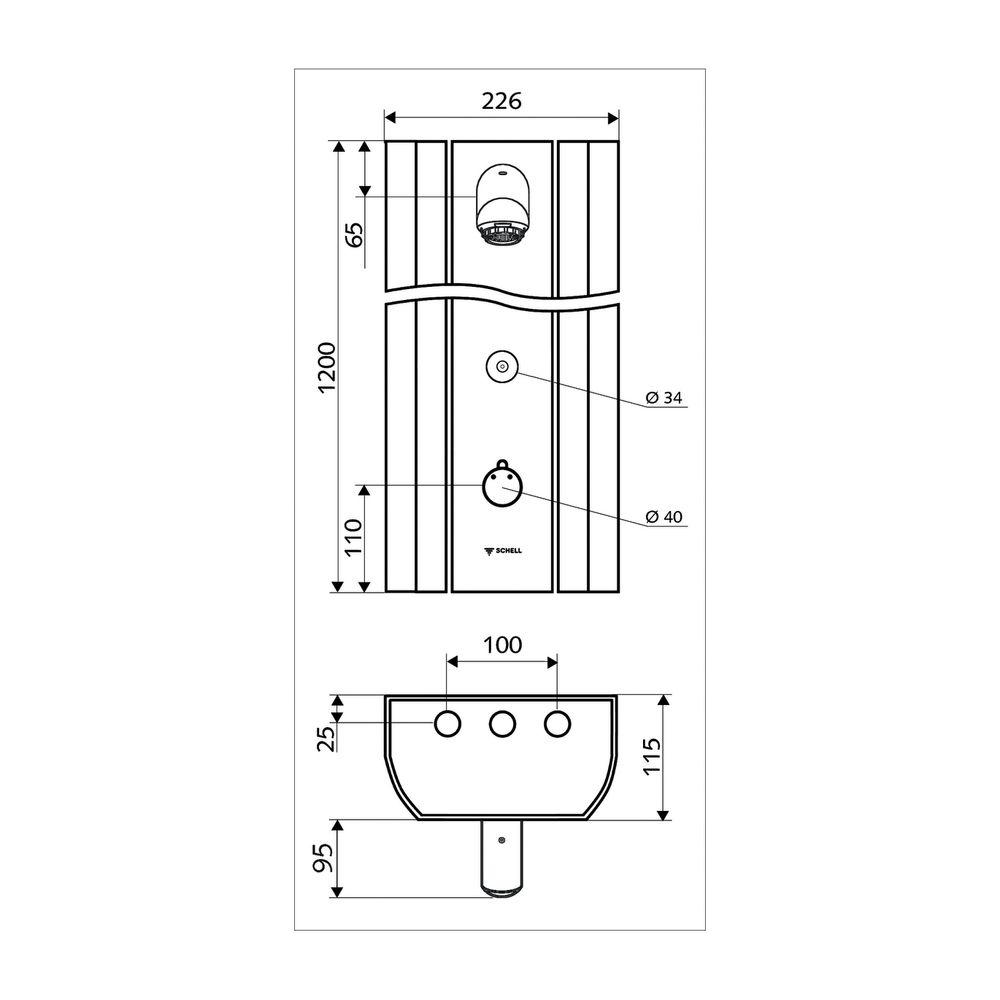 Schell Linus DP-C-T DuschpaneelThermostat, 2x DN 15 G 1/2", CVD, Duko Aerosolarm, Alu... SCHELL-008220899 4021163161441 (Abb. 2)